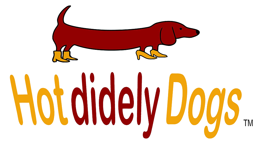 Hot Didely Dogs — dachshund in shoes logo